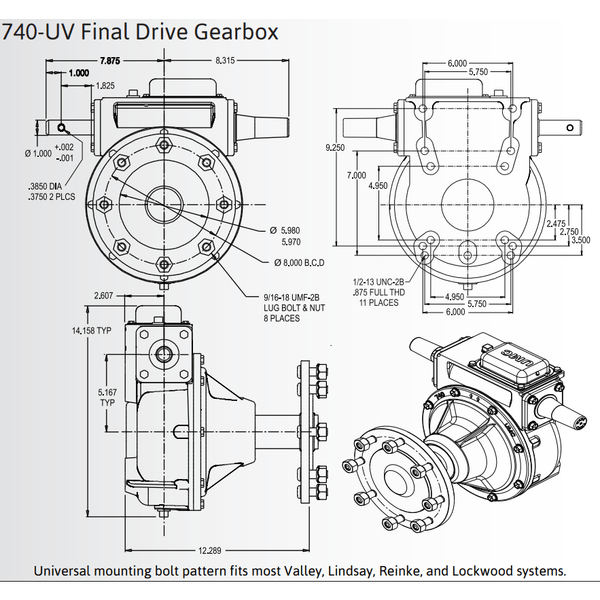 UMC 740 Gearbox