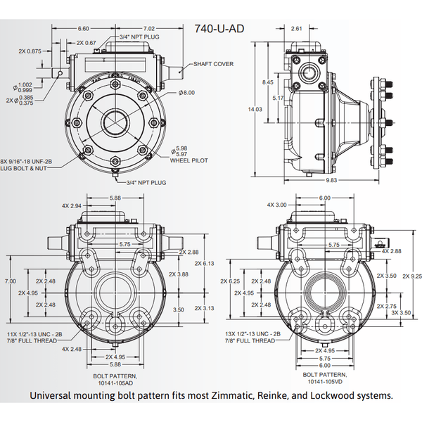 UMC 740 Gearbox
